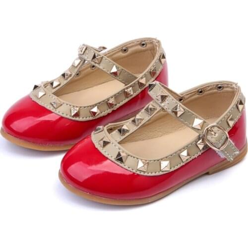 Spring Fashion Girls Brand For Baby Shoes Stud Single Shoes Children Nude Sandal Toddler Princess Flats Party Dance Shoe