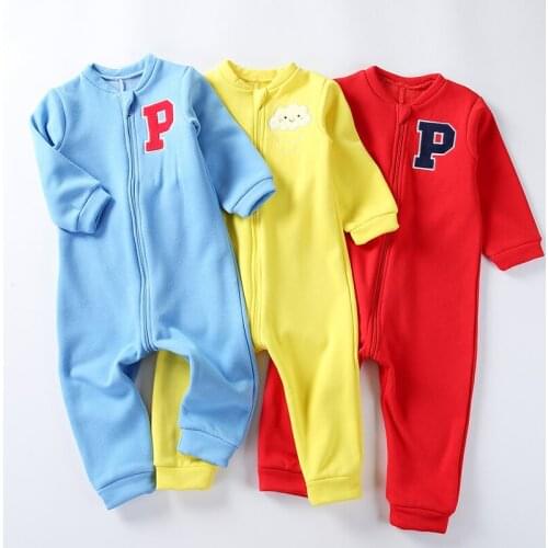 Baby bodysuit winter thick warm baby boy girls clothes fleece long sleeves baby clothing padded wadding baby jumpsuit overalls