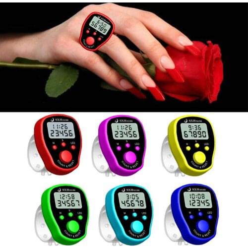 Finger Counter Clock LCD Electronic Digital Tally Counters with Time & Backlight