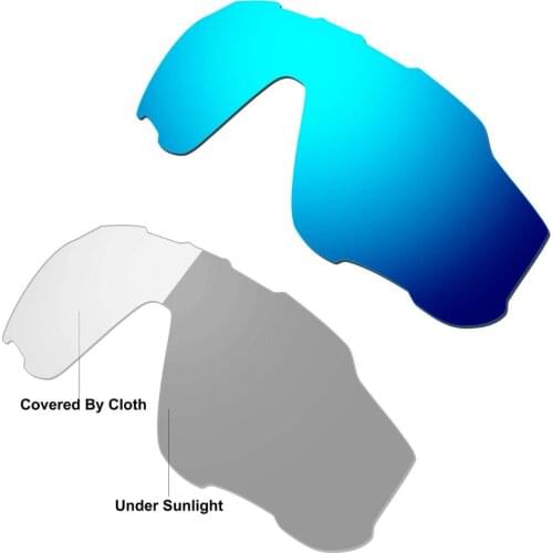 HKUCO Blue/Photochromic 2 Pairs Replacement Lenses For Oakley Jawbreaker Sunglasses Increase Clarity