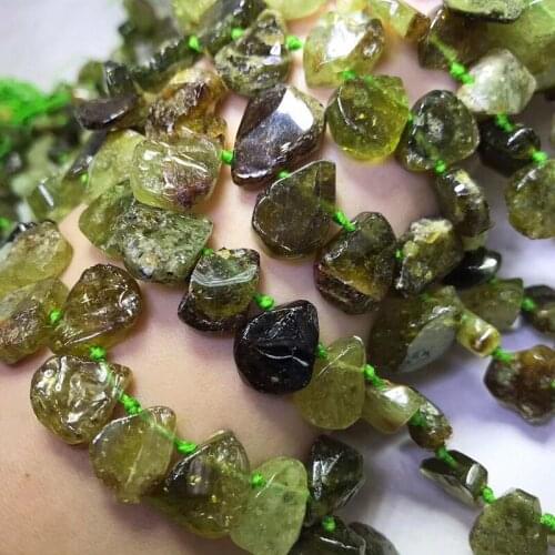 Icnway 38cm Natural green Tsavorite 10x15mm Beads Diy Jewelry Necklace Bracelet Earrings Loose Beads