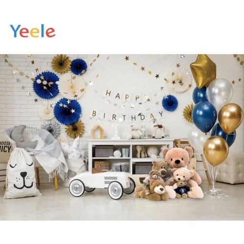 Interior Balloons Toys Baby Birthday Photophone Newborn Portrait Photo Backdrop Custom Photographic Backgrounds For Photo Studio