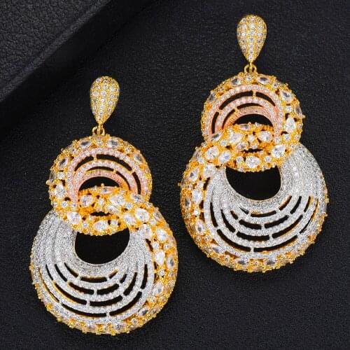 LARRAURI Trendy Women Earrings Fashion Jewelry Luxury AAA Cubic Zirconia Drop Earrings For Women Wedding Party Accessories New