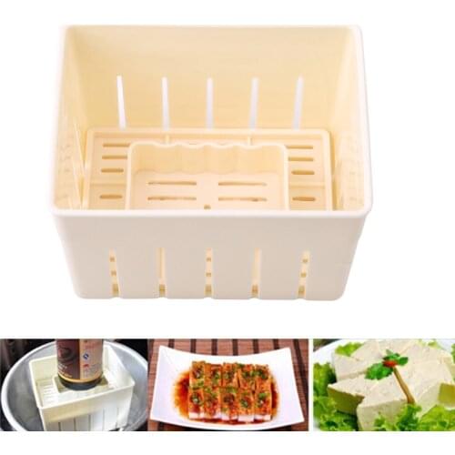 Hot DIY Plastic Tofu Press Mould Homemade Tofu Mold Soybean Curd Tofu Making Mold With Cheese Cloth Kitchen Cooking Tool Set