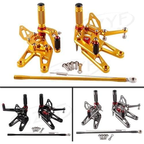 Motorcycle Adjustable Rearset Rear Set Footpegs Foot Rest Peg For Yamaha YZF R6 2003-2005 & YZF R6S 2006-2009 Pair Spare Parts