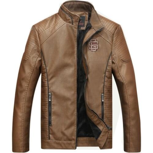 Leather jacket mens high quality classic motorcycle bike denim jacket jacket mens thick velvet coat M-5XL