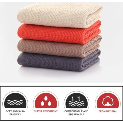 1/2/3 Pieces High Quitly Waffle Towels Set For Adults Children Pure Cotton Bath Towel Absorbent Quick Dry Towel Breathable