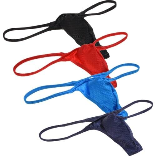 New Sexy Mens Booty Tangas Stretchy Slim Cut G-string Underwear Male Drawnwork String Thong