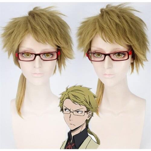 Doppo Kunikida Wig Dark Brown Hair Wig Anime Bungo Stray Dogs Cosplay Hair Synthetic Cosplay Wig 45cm