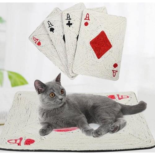 Cat Scratch Pad Poker Design Grinding Claws Sisal Pet Multifunctional Cushion for Kitten Cat Scratch Pad Cat Grinding Claws Pad