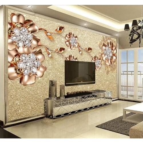 Custom photo wallpaper 3d living room TV sofa European jewelry flower large mural 3d wall murals wallpaper