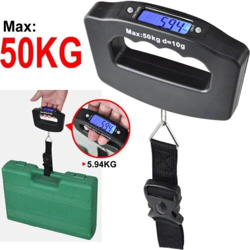 50kg Handheld Digital Luggage Scale LED Display Balance Portable Mini Weighing Weight Suitcase Scale With Strap Dropship TSLM1