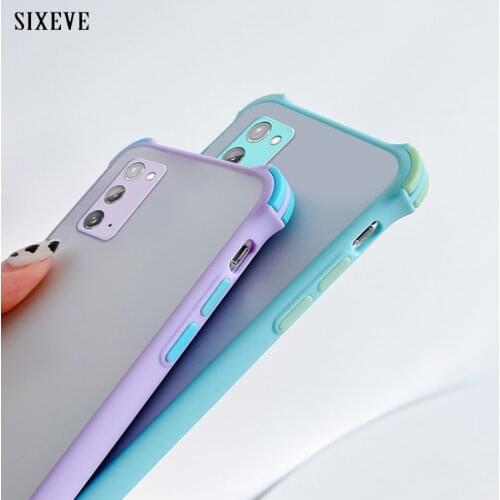 Shockproof Armor Phone Case For Samsung Galaxy A21S A20 A30 A50 A70 A31 A51 A71 A81 A91 Soft Silicone Frame Clear Hard PC Cover