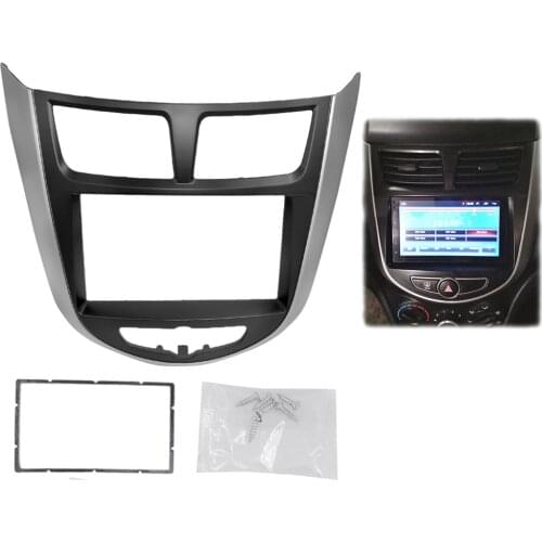 2 Din Car Center Stereo Audio Radio DVD GPS Plate Panel Frame Fascias Replacement For Hyundai i-25 For Accent Solaris Verna 2din