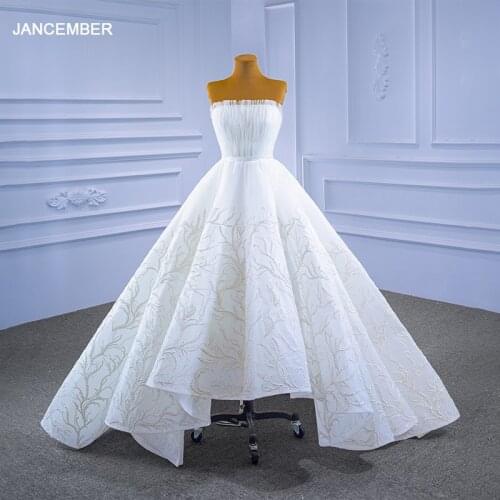 RSM67304 Wedding Dress Tube Top Lace Bridal 2021 New Beaded Pattern Frill Banquet Celebration Backless Gown Brautkleid