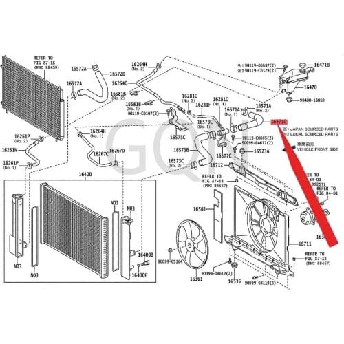 Radiator hose 2011-Toy ota COR OLL ALE VIN water tank upper water pipe parking brake oil pipe connecting pipe oil supply pipe