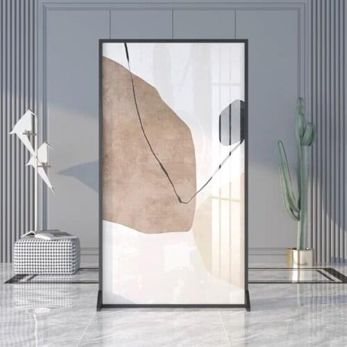 Modern abstract stainless steel screen, living room movable partition, decorative screen divider room