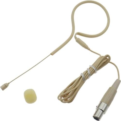 TA3F mini XLR 3Pin Plug Hidden Full Beige Skin Color Headset Microphone for AKG Samson Wilress System
