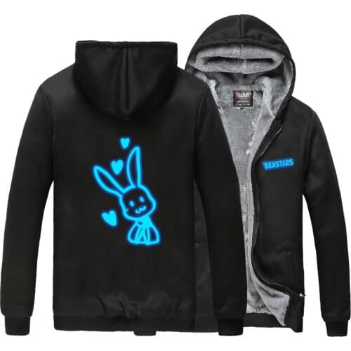 BEASTARS Long Sleeve Hoodies Printed Rui Haru Logo Keep Warm Thick Tops 2020 New Arrival Zip Up Outwear
