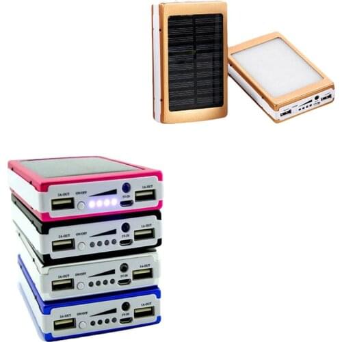 DIY 5x18650 Powerbank Portable Pover Power Bank 18650 Solar Power Bank Case Box Dual USB Kit Phone Charger Flashlight
