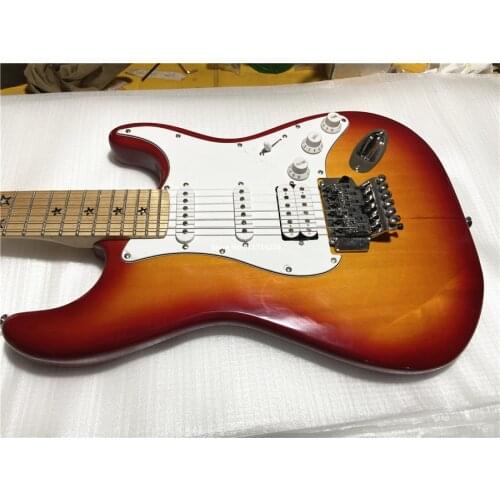 High-quality customized version of cherry red electric guitar double rocker bridge pentacle inlaid can be customized