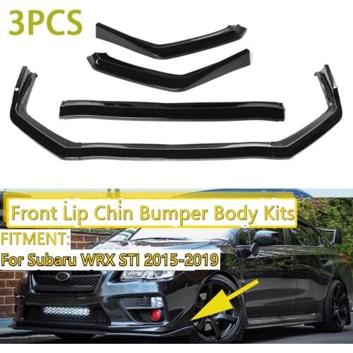 3Pieces High Quality Car Front Bumper Splitter Lip Chin Spoiler Diffuser Bumper Body Kits For Subaru WRX STI 2015 2016 2017 2018
