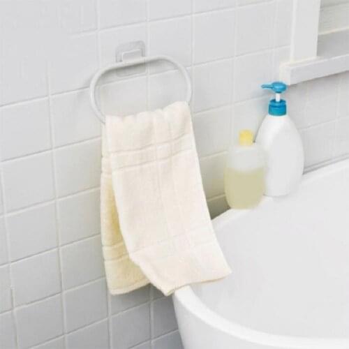 1 Pcs Towel Bar Bathroom Kitchen Wall-mounted ABS Towel Rack Bathroom Self Adhesive Door Wall Hanging Holder