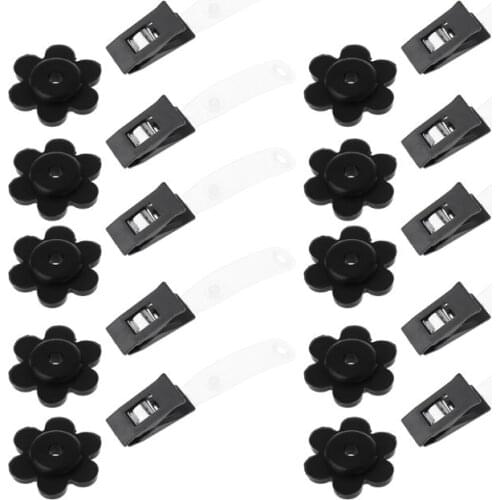 10sets Garden Flag Rubber Stoppers and Plastic Clips Accessories for Garden Flag Poles Stand