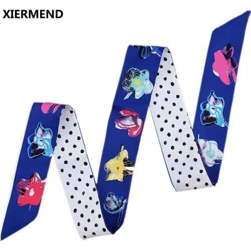 120cm*5 South Korea tied bag handle silk scarf female long section small ribbon hair ribbon skinny scarves