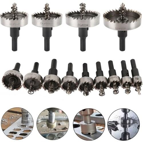 13PCS HSS Drill Bit Set High Speed Steel Carbide Tip Hole Saw Tooth Cutter Metal Drilling Hand Woodwork Cutting Carpentry Crowns