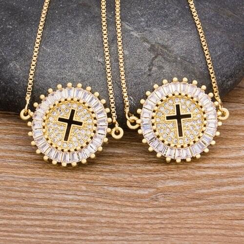 2020 Fashion Gold Chain Crystal Necklace For Women Men Charm Jewelry Gifts Cross Pendant Necklace Christian Jesus Accessories