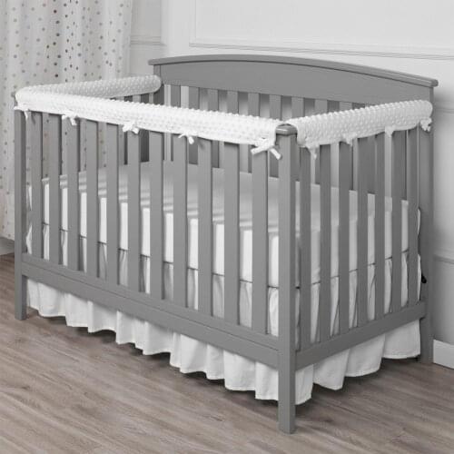 3Pcs Cotton Crib Protection Wrap Edge Baby Anti-bite Solid Color Bed Fence Guardrail Newborn Bed Rail Cover Baby Care Safety