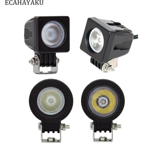 4Pcs 2inch Led Work Light Square Round Driving Spot Flood Lamp 10W LED Worklamp for Off-road Trucks Cars SUV ATV 4WD Motorcycle