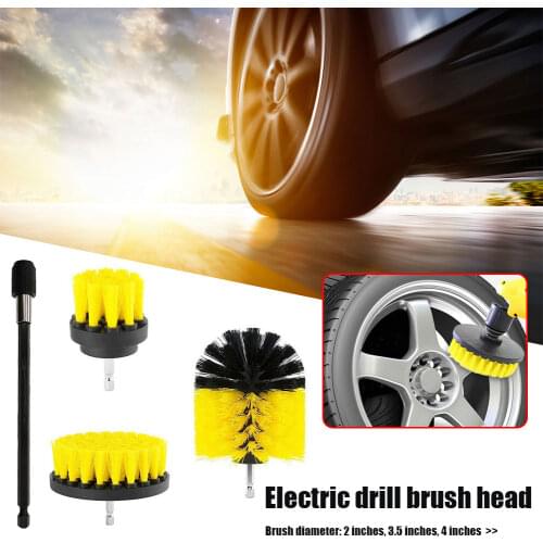 4Pcs/Set Power Scrubber Drill Brush Auto Tire Wheel Brush Car Detailing Brushes For Tub Tile Surfaces Cleaning Car Washing Tools