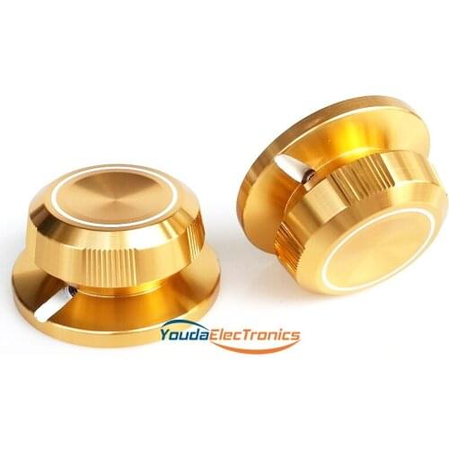 1PC 48x23mm Aluminium HIFI AMP volume Control potentiometer Knob 6.0mm hole Gold Color knob