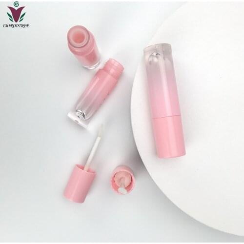 FreeShip 10pcs 4ml 0.14oz Mini Round Lip Gloss Tube Containers with Wand Applicator Pink Lipstick Tube Lip Balm Pipe Vials DIY