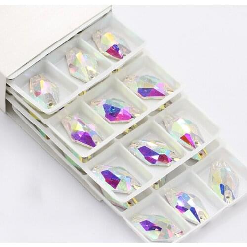 Shining Candy Crystal AB K9 Crystal Flatback Sew-on Rhinestones Strass Glass for Diy Craft Christmas/Clothing Garment Decoration