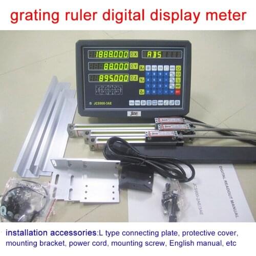 Grating Scale Digital Display, Two Feet and One Table Three Feet and One Table Three Axis Set with English Manual