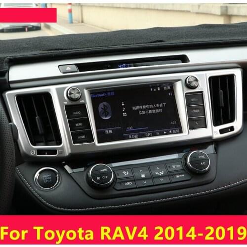 For Toyota RAV4 2014-2019 Bright strip patch for air outlet of central control air conditioner Accessories