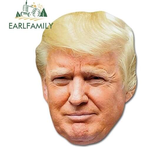 EARLFAMILY 13cm x 9.7cm For Trump Vinyl Car Wrap Stickers Anime Decal Funny Waterproof Car Assessoires Decals Motorcycle Decor