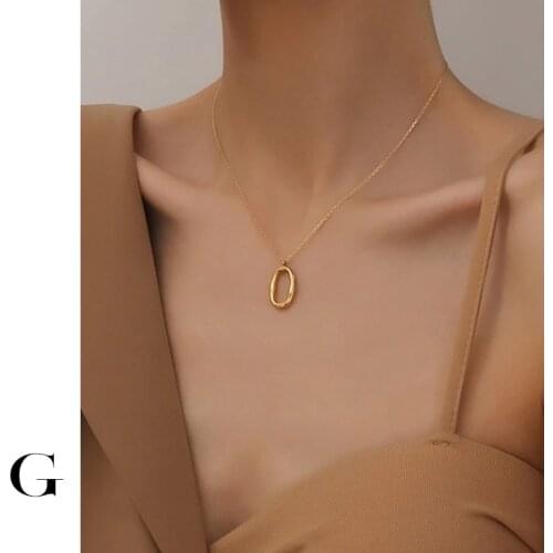 GHIDBK 2020 Fashion Stainless Steel Hollow Irregular Pendant Chokers Necklaces Dainty Street Style Collars Ins Jewelry Wholesale