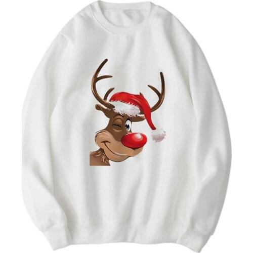 Hipster Round Neck Woman Versatile Reindeer Celebrating Graphic Plus Size Sweatshirts Exquisite Merry Christmas Women Clothes