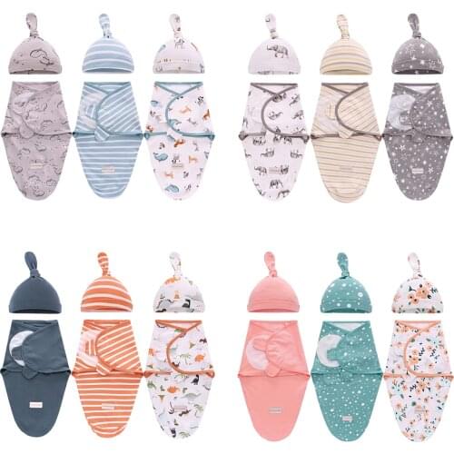 Baby Boys Girls Blanket Wrap Cotton Soft Baby Swaddle Sleeping Bag for 0-6 Months Newborns Baby Bedding Infant Receiving Blanket