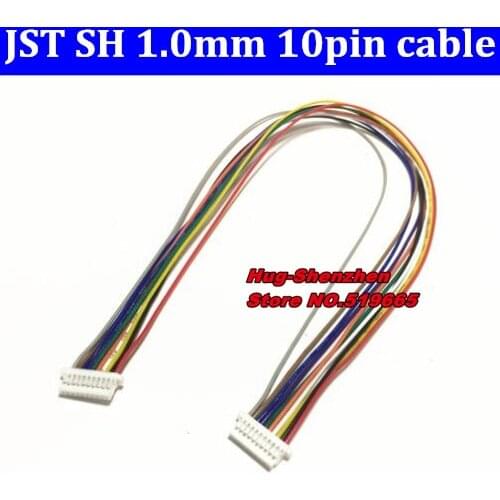 JST SH 1.0mm 10pin 28AWG 300mm cables. Connectors on both sides, FX-style (pin 1 to pin 1) --100pcs/lot