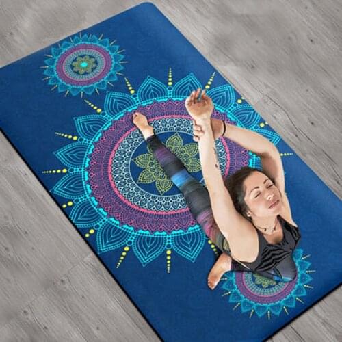 Yoga Mat 72"x39"x8MM Large Size Natural Suede Breathable Non-Slip Mat TPE Bottom Fitness Gymnastics Double Exercise Mat Cushion