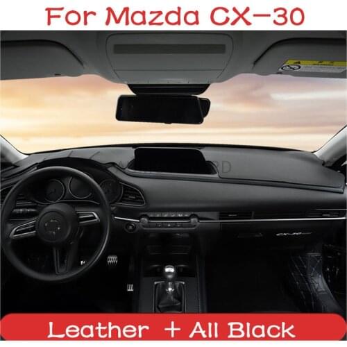 Car Leather Dashboard Mat Cover Pad Anti-UV Sun Shade Instrument Panel Carpet Left Right Hand Drive For Mazda CX30 CX-30 2020