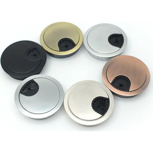 2 Piece Zinc Alloy Round Table Hole Cover Wire Outlet Port Computer PC desk cable grommet 50/53/60/80mm Line Holder