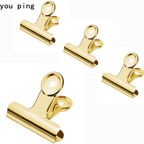 High quality Golden 50mm 38mm 31mm 22mm Multicolor Round Metal Clamp Paper Clips Student School Office Supplies