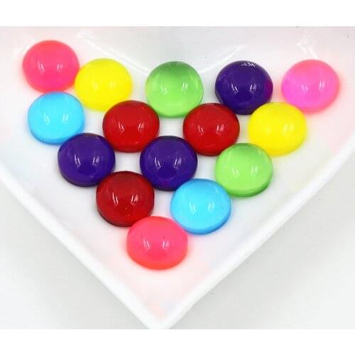 New Fashion 40pcs 12mm Mix Colors Flat back Resin Cabochons Cameo G6-13
