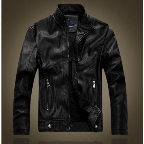 2016 New brand motorcycle leather jackets men slim leather jacket youth mens leather Autumn Winter jacket mens coat #8866